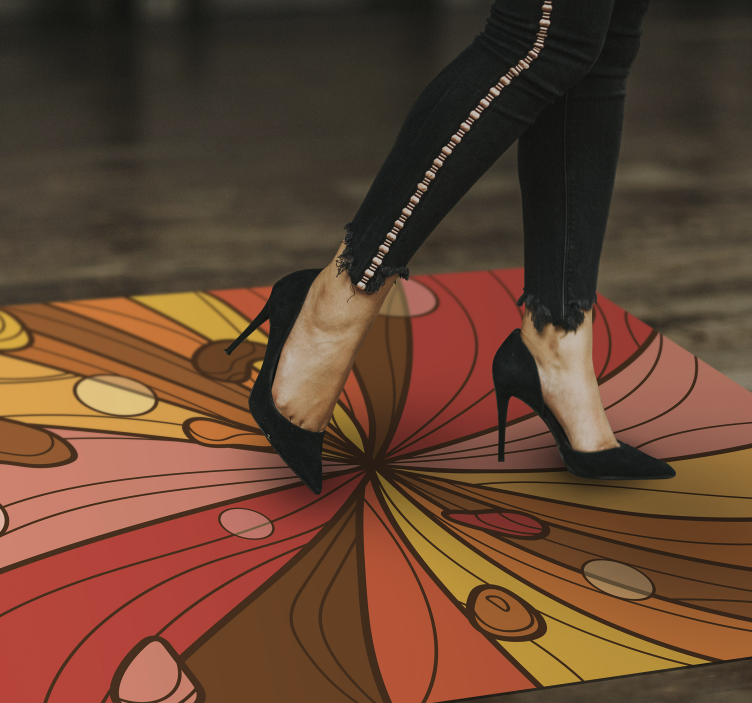 Sūkurinė gėlė senoviniai viniliniai kilimas - „Tenstickers“