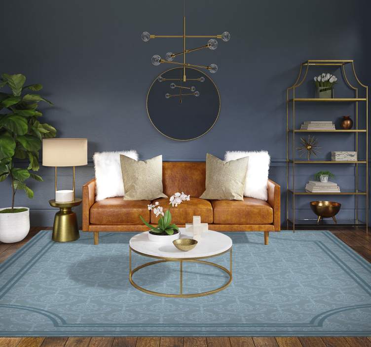 švelnus mėlynas barokas valgomosios kambario kilimas - „Tenstickers“