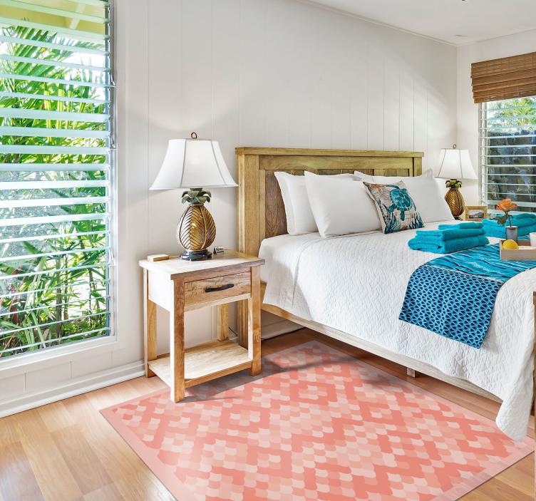 švelniai rožinės žuvų žvynai gyvūnų spaudos vinilo kilimėlis - „Tenstickers“