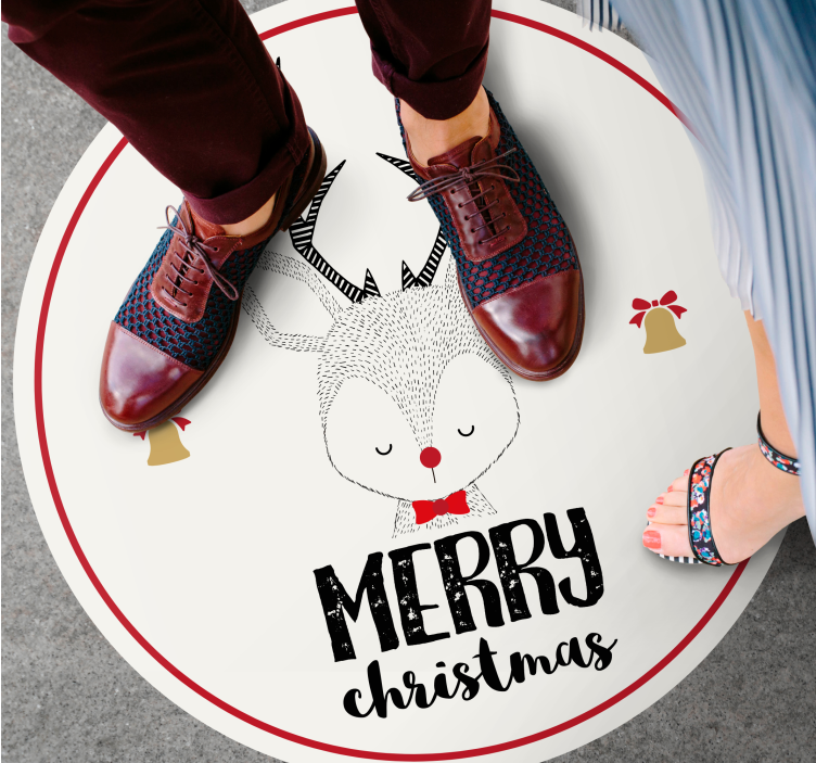 šventinis elnių piešinys kalėdinis kilimėlis - „Tenstickers“