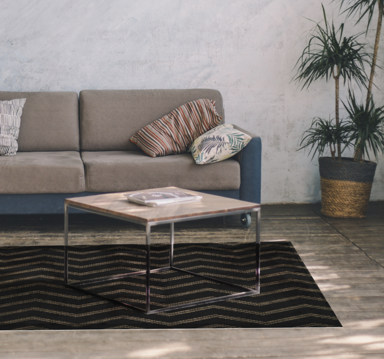 Tamsi zig zags juostelės vinilo kilimėlis - „Tenstickers“