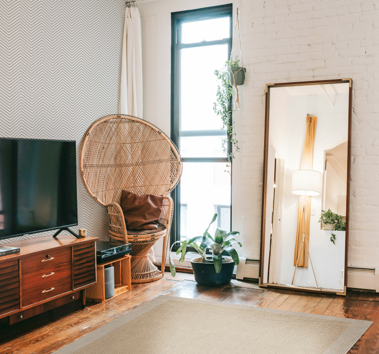 Teplon smėlio spalvos natūralus minimalistinis kilimas - „Tenstickers“