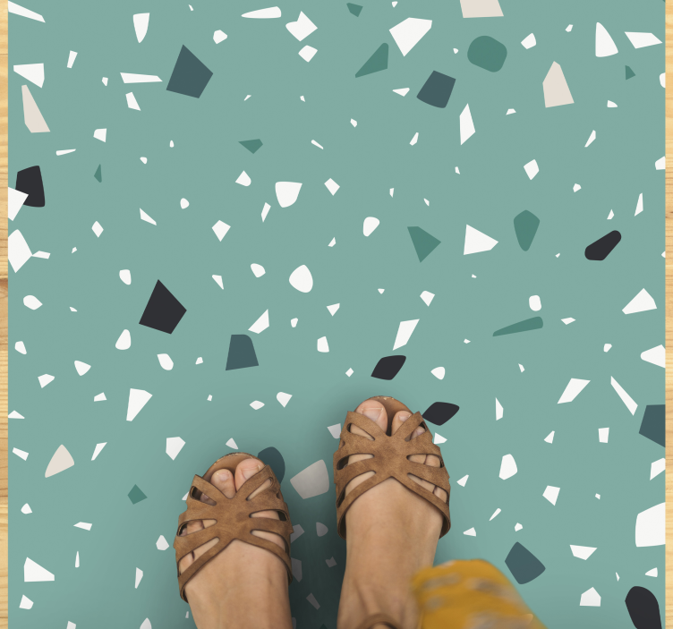 žalias teraco stilius vinilo kilimėliai su akmenų imitacija - „Tenstickers“