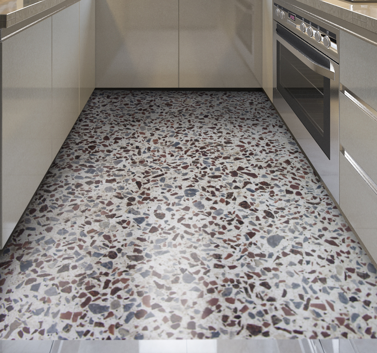 Terrazzo pilkos spalvos tekstūros vinilo kilimas - „Tenstickers“