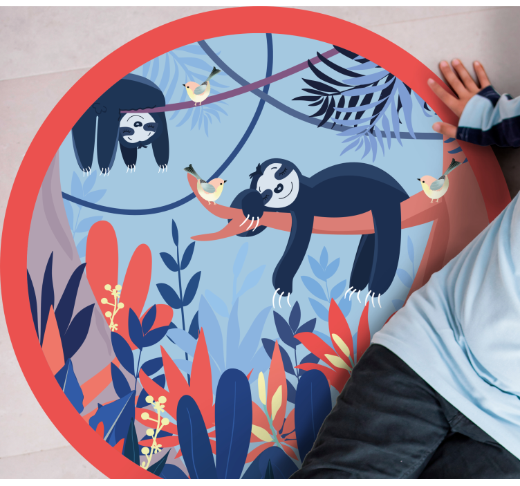 Tinginių džiunglių scena gyvūnų spaudos vinilo kilimėlis - „Tenstickers“