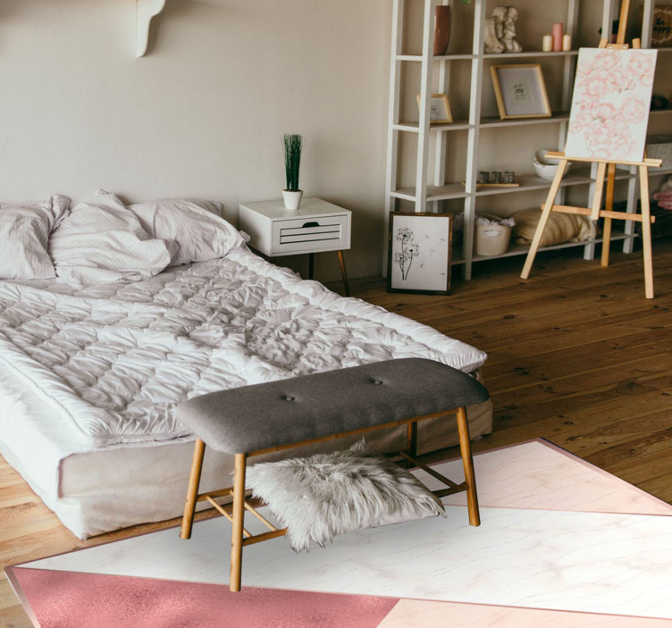 Trikampis marmuras vinilo kilimėlis miegamajam - „Tenstickers“