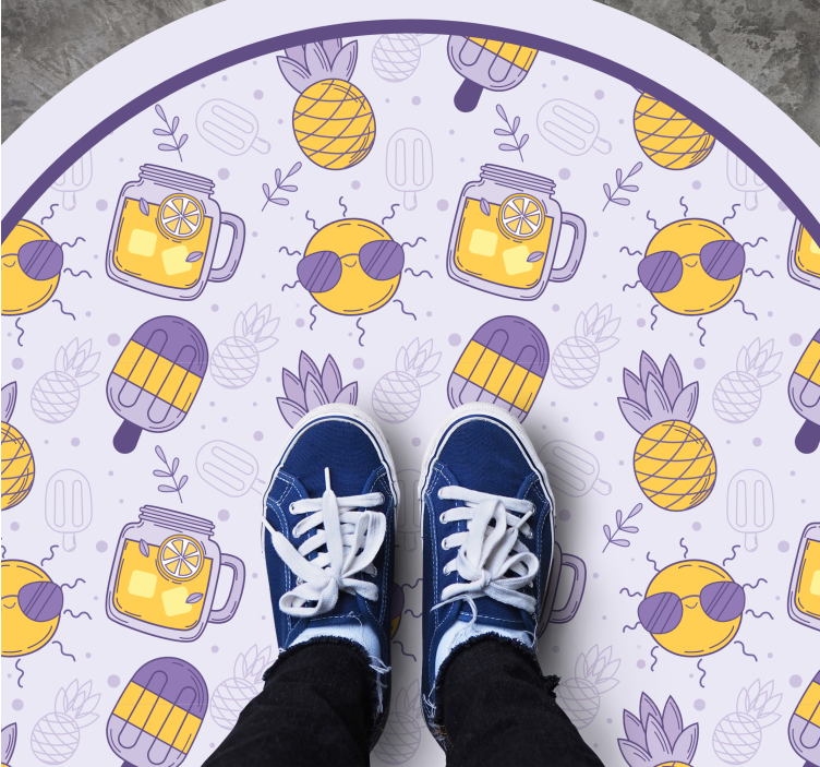 Tropinės vasaros pramogos vinilinis kilimėlis - „Tenstickers“