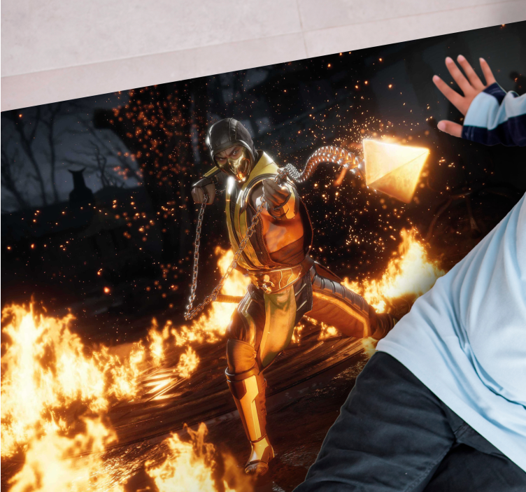 Ugningas personažo veiksmas paaugliams vinilo kilimėlis - „Tenstickers“