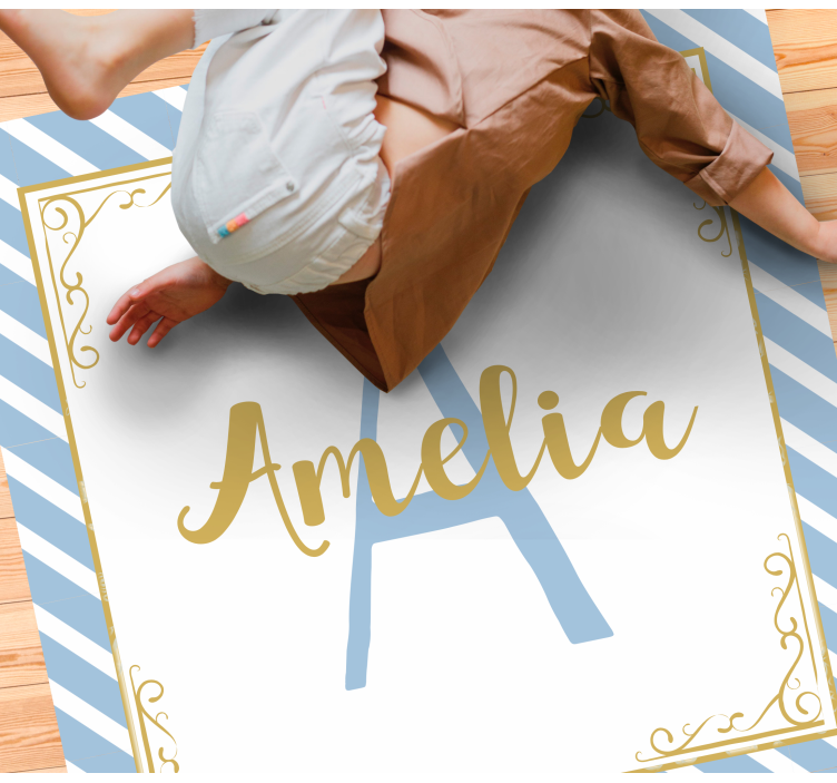 Vainikuotas pradinis ir vardinis vaikų vinilinis kilimas - „Tenstickers“