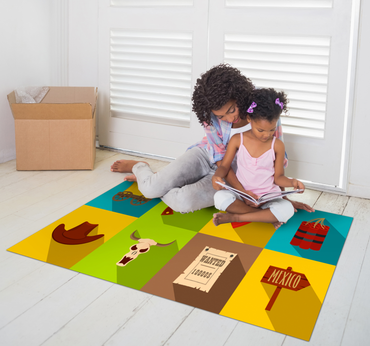 Vakarietiškas nuotykis žaidimų dizaino vinilo kilimėlis - „Tenstickers“