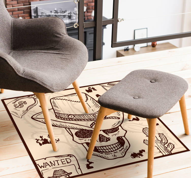 Vakarų tematikos iliustracija paaugliams vinilo kilimėlis - „Tenstickers“