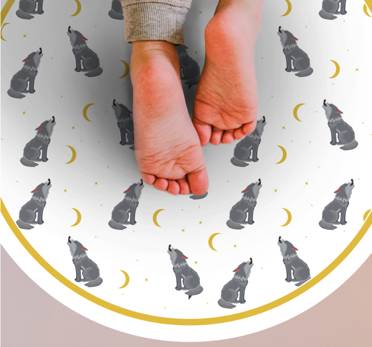 Vilko mėnulio raštas gyvūnų spaudos vinilo kilimėlis - „Tenstickers“