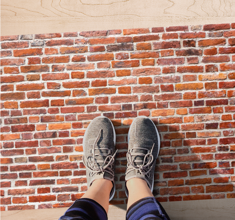 Vinilo kilimėliai su akmenų imitacija kaimiška raudona - „Tenstickers“