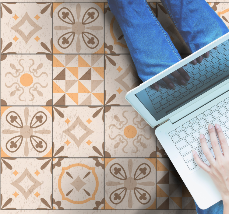 Vintažinių plytelių motyvai Marmurinis vinilo kilimas - „Tenstickers“