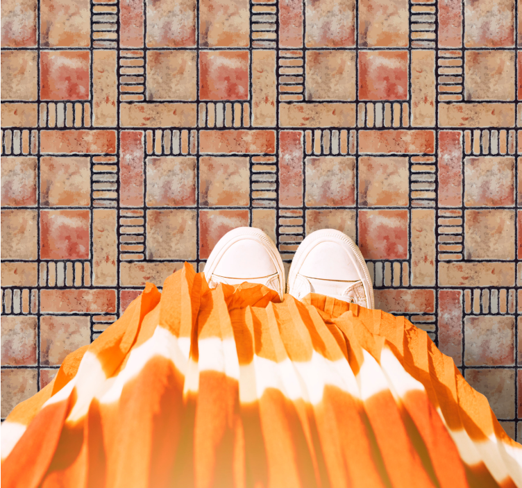 Vinyliniai kilimas su plytelių imitacija kryžminiais raštais - „Tenstickers“