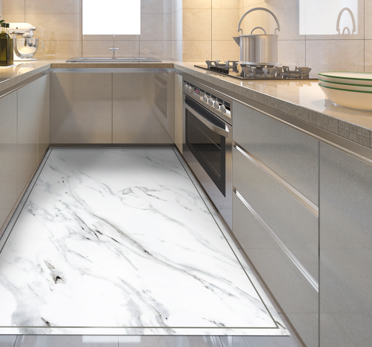 Virtuvės marmuro efektui modernus kilimas - „Tenstickers“