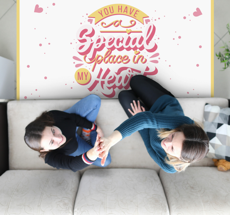 Ypatinga vieta širdyje vinilo kilimėlas su frazėmis - „Tenstickers“