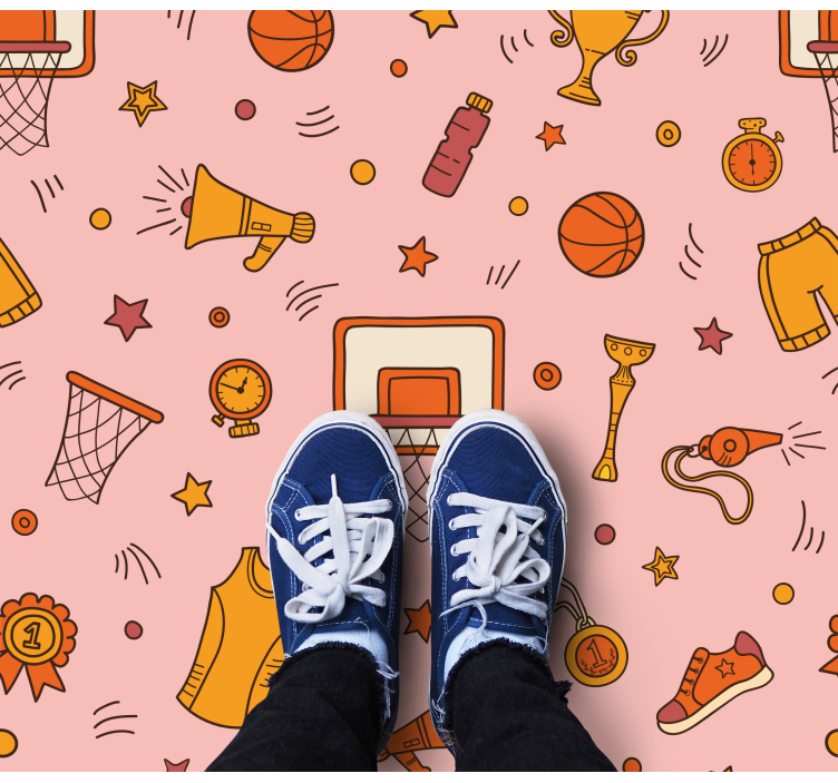 Žaidimų dizaino vinilo kilimėlis sportiški linksmi elementai - „Tenstickers“