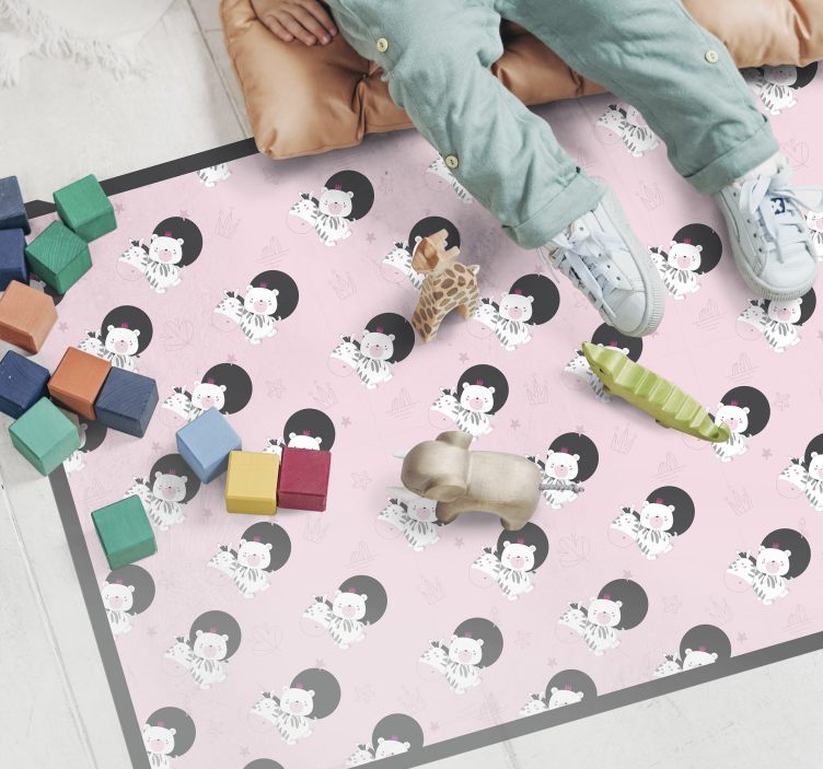 žaisminga balerinos grafika vaikų vinilinė kilimėlė - „Tenstickers“