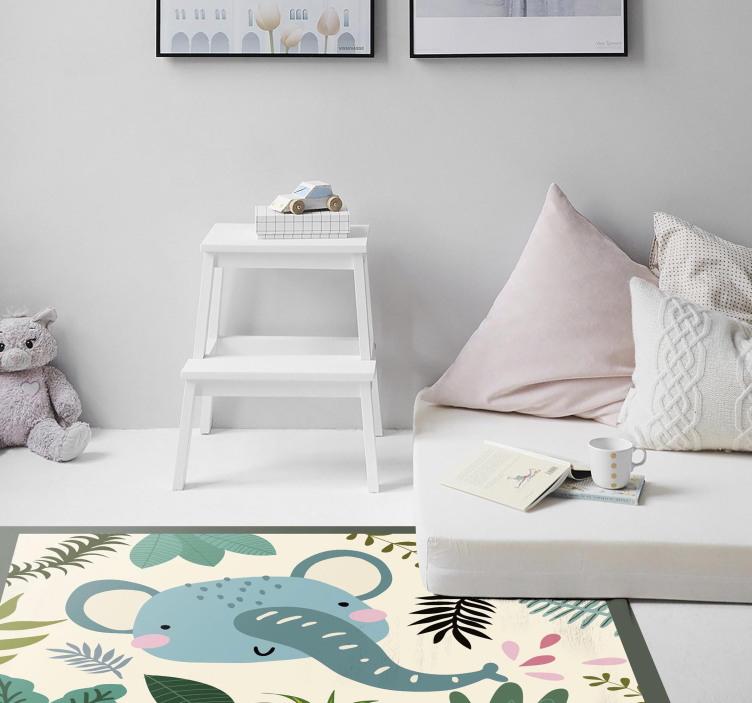 Dramblio iliustracija kilimas vaiko kambariui - „Tenstickers“