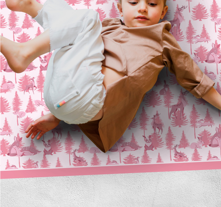 žaismingas miško peizažas kilimas vaiko kambariui - „Tenstickers“