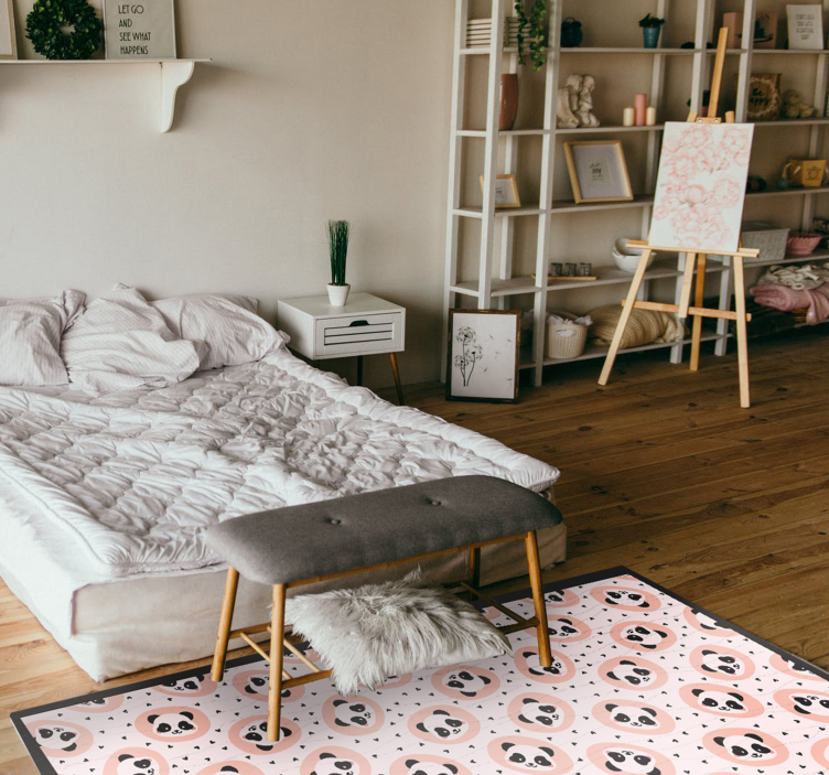 Mažylių pandų veidai gyvūnų vinilo kilimėlis - „Tenstickers“