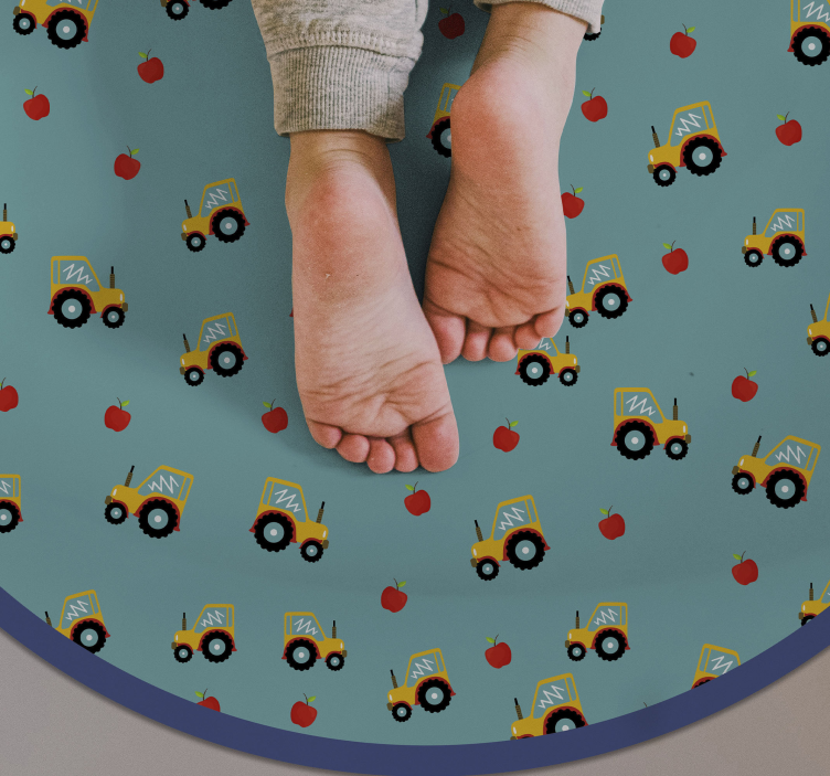 žaismingas traktoriaus motyvas vaikų vinilinė kilimėlė - „Tenstickers“