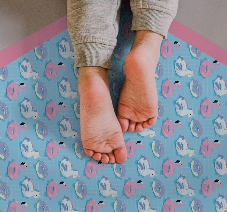 žaismingas vienaragio šešiakampis vaikų vinilinė kilimėlė - „Tenstickers“