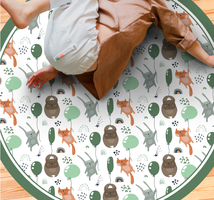 žaismingi gyvūnų balionai vaikų vinilinė kilimėlė - „Tenstickers“