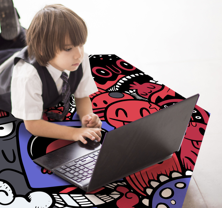 žaismingi monstrų meno kūriniai vinilinis kilimėlis - „Tenstickers“