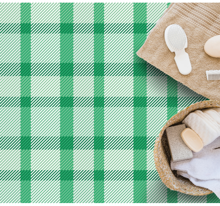 žaliai languotas motyvas dryžuotas vinilo kilimas - „Tenstickers“