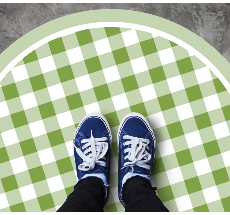 žalias languotas motyvas apskritimo formos vinilo kilimėlis - „Tenstickers“