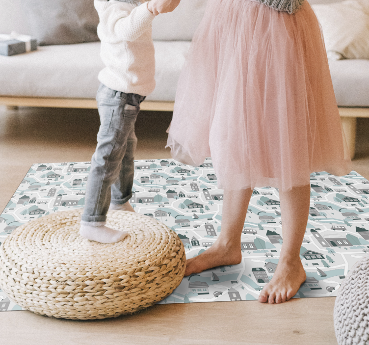 žavinga kaimo scena kelių kilimėliai - „Tenstickers“