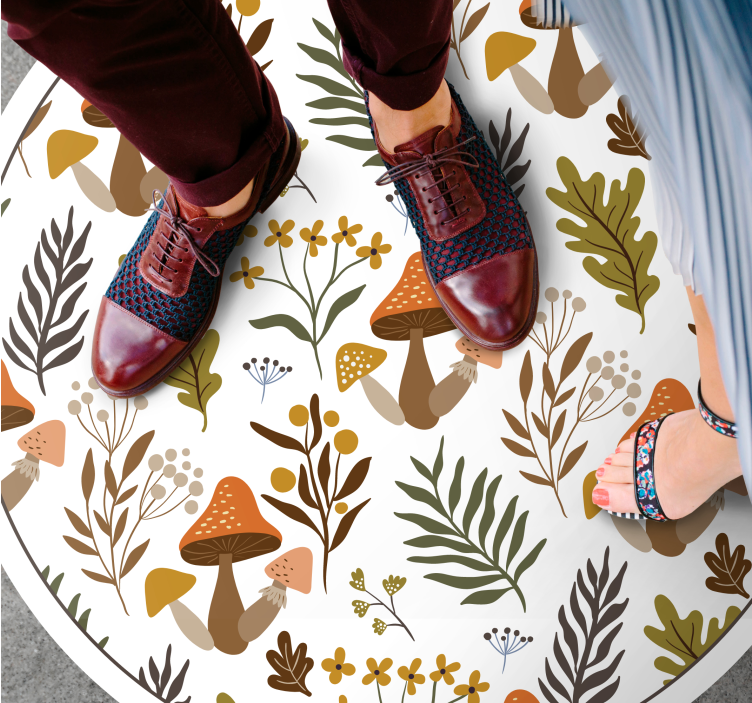 žavus grybo motyvas gėlių rašto kilimėlis - „Tenstickers“