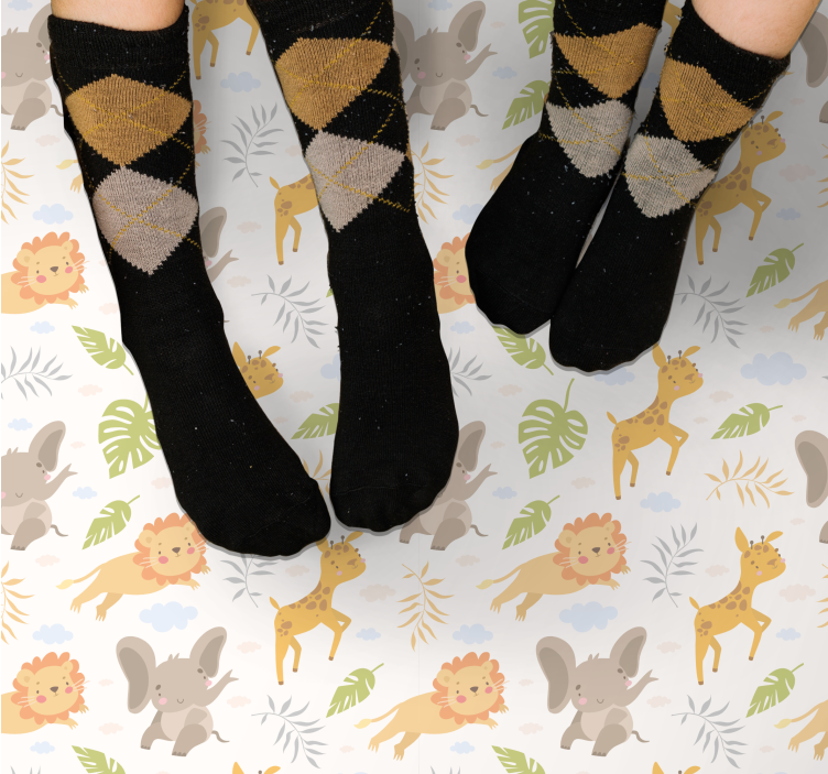 žavingi safario padarai vaikų vinilinė kilimėlė - „Tenstickers“