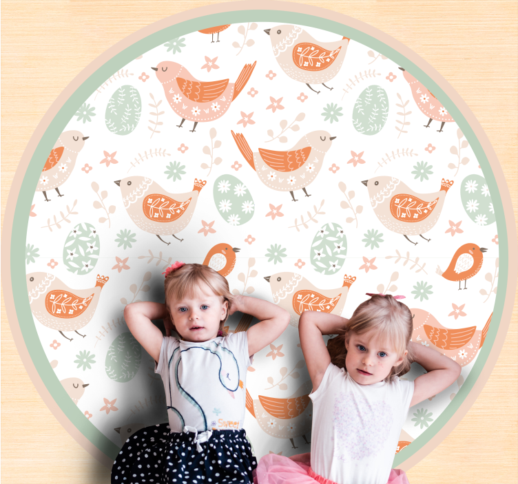 žavūs paukščių motyvai gamtos vinilinis kilimas - „Tenstickers“