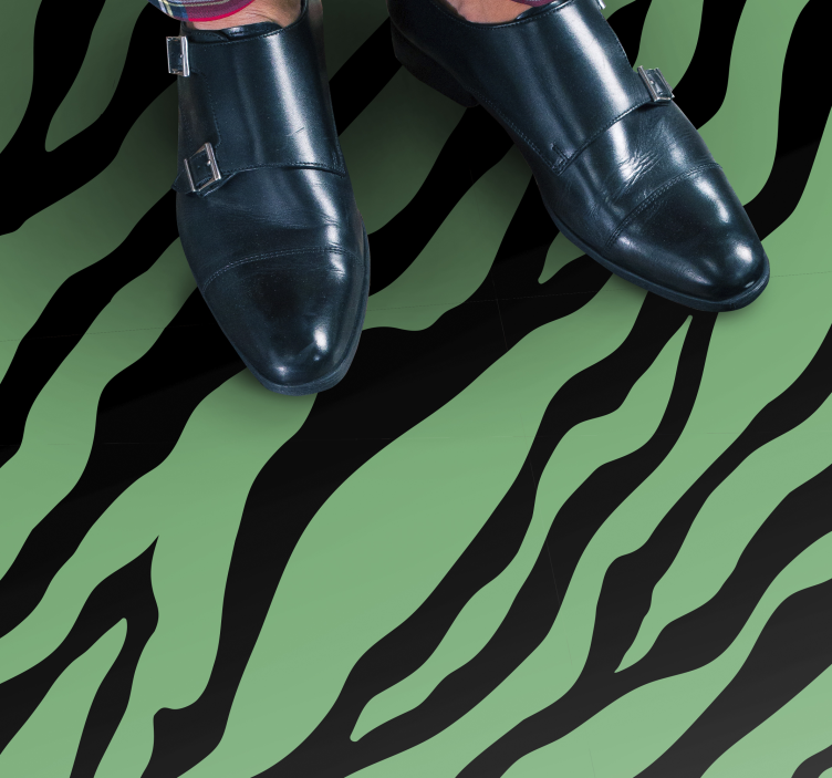 Zebro žalios juostelės gyvūnų spaudos vinilo kilimėlis - „Tenstickers“