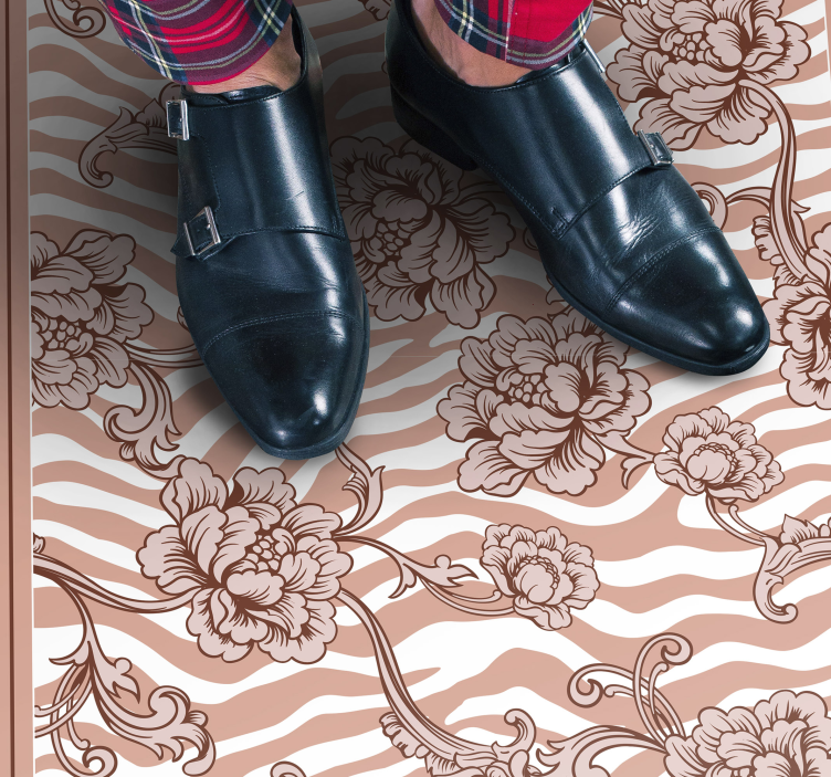 Zebro spauda ir dekoratyvinis koralinis gėlių kilimas - „Tenstickers“