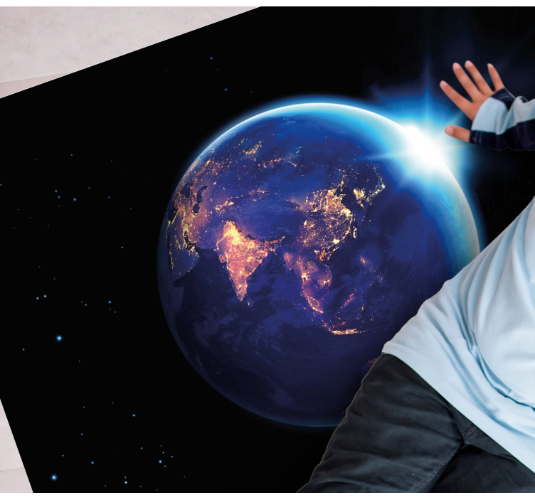 žemė, apsupta mėlynos šviesos svetainės stalo padekliukai - „Tenstickers“