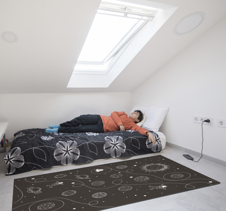 Pasakų žvaigždės ir planetos, piešiančios vinilo kilimėlį - „Tenstickers“