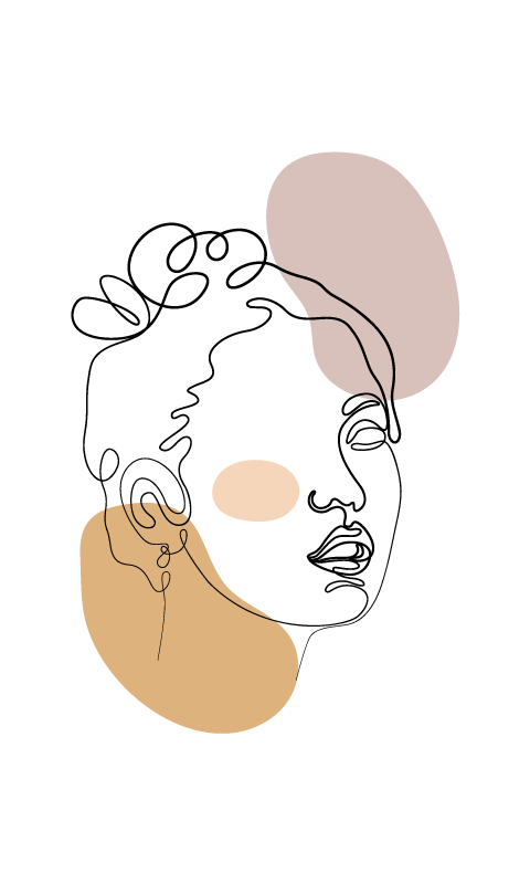 Abstraktus veidas ir apskritimai balta kilimėlė - „Tenstickers“