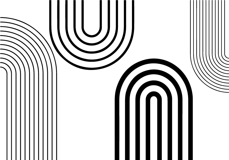 Ploni minimalistiniai juodi lankai balta kilimėlė - „Tenstickers“