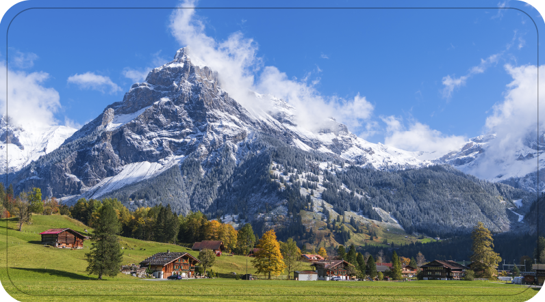 Alpių vaizdas vonios kambario vinilo kilimėlis - „Tenstickers“
