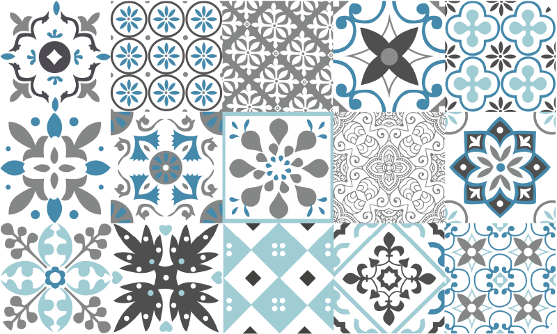 Mėlyna mozaika kilimas virtuvei - „Tenstickers“