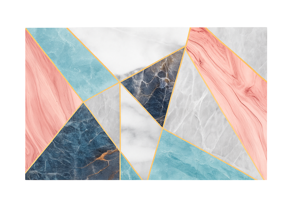 Spalvingas geometrinis dizainas Marmurinis vinilo kilimas - „Tenstickers“