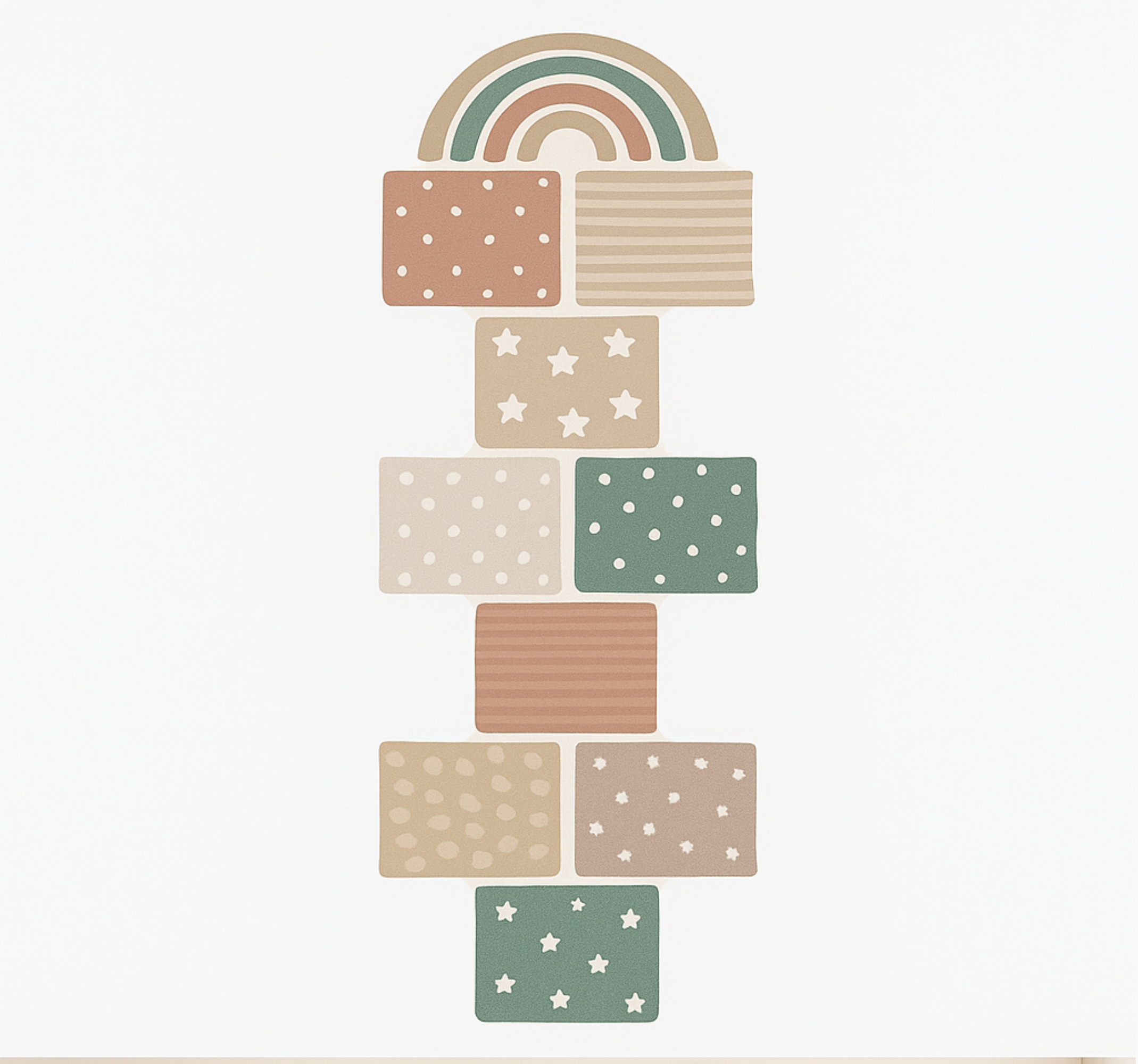 Smėlio spalvos hopscotch žaidimas vinilinis kilimėlis - „Tenstickers“