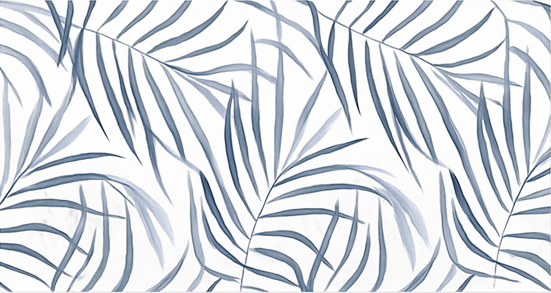 Plonų lapų dizainas mėlynas kilimas - „Tenstickers“