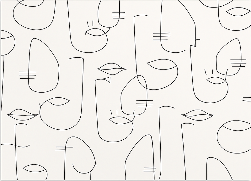 Kilimėlis virtuvei su abstrakčiais veido elementais - „Tenstickers“