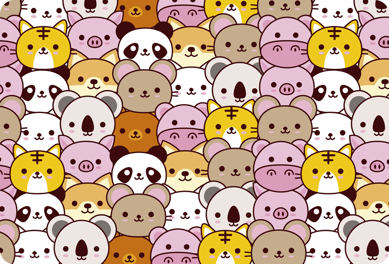 Gyvūnų vinilo kilimėlis mieliems kūdikiams - „Tenstickers“