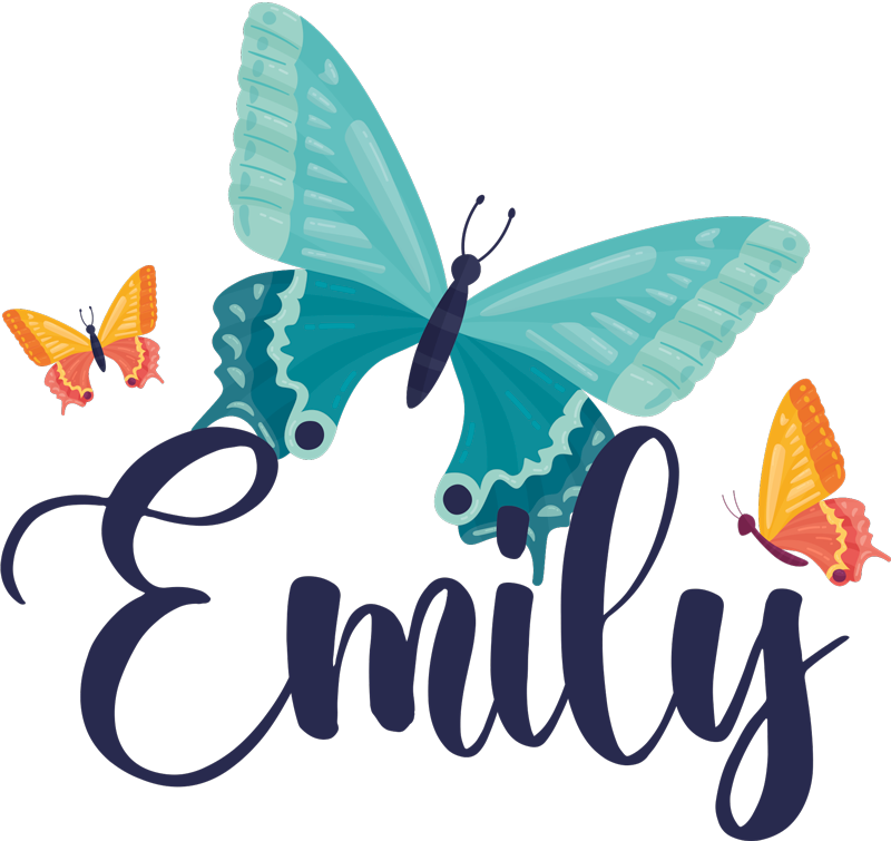 Gyvūnų vinilo kilimėlis su dvispalvėmis drugeliais - „Tenstickers“